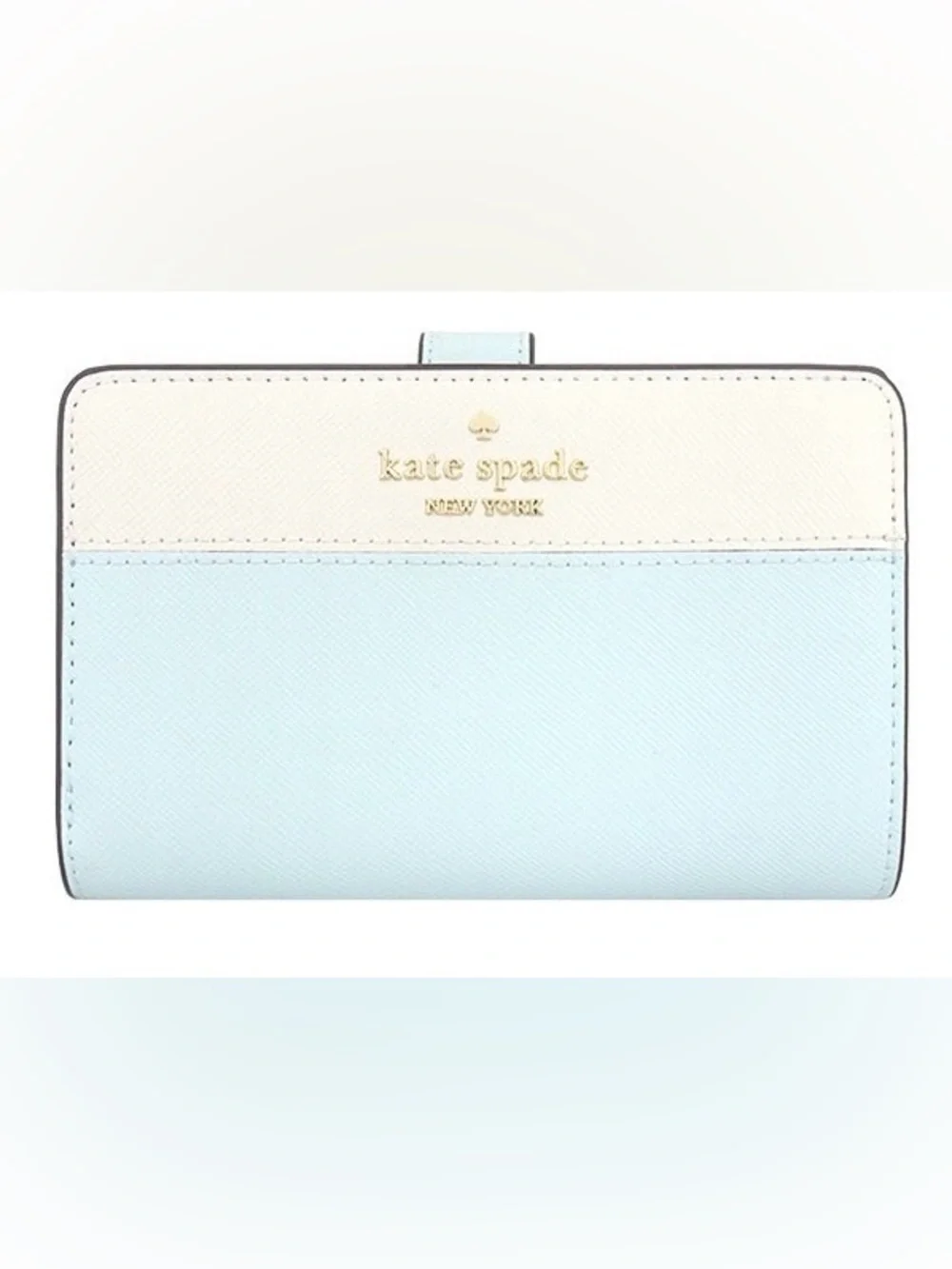 Kate Spade Cream and Light Blue Colorblock Wallet - Picture 1 of 5